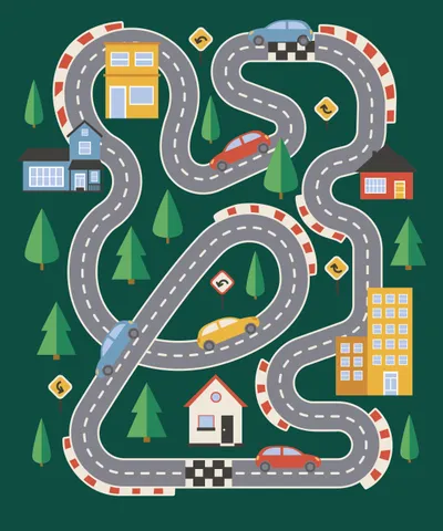 Racing Track with Cars