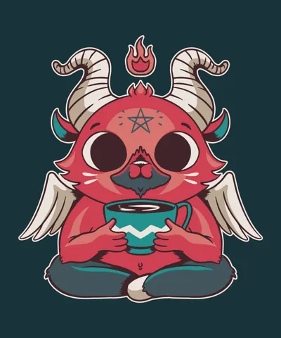 Baphomet Demon with Coffee