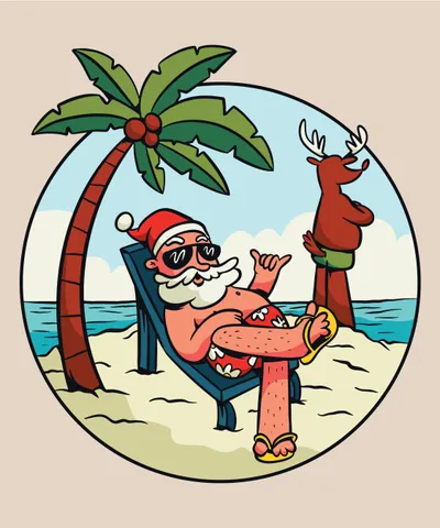 Beach Summer Santa Claus
