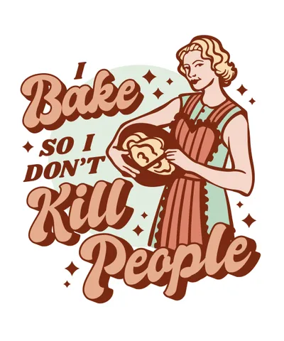 Retro Woman Baking Funny