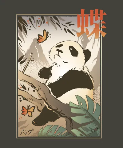 Butterfly and Panda Japanese