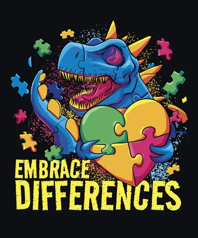 Dinosaur Holding Puzzle Heart
