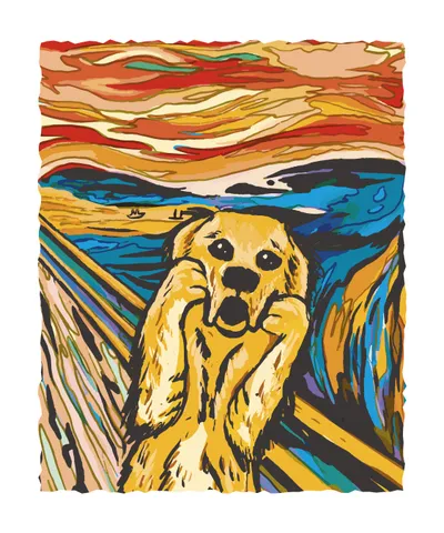 The Scream Dog Painting