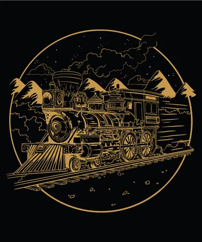 Hand-drawn Steam Train