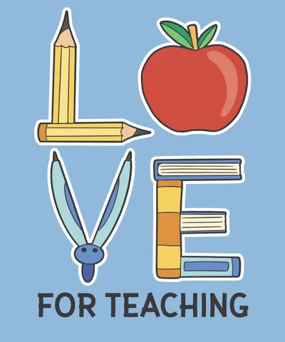 Love quote with school supplies